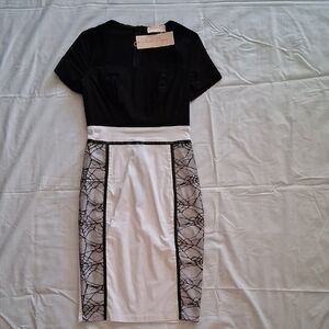 RACHEL Rachel Roy Black and White Pencil Skirt
